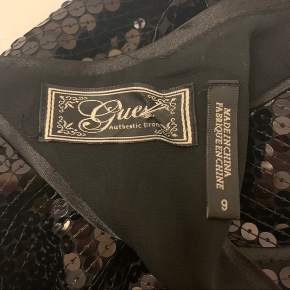Guess Black Sequin Open Back Mini Dress NWT - Picture 5 of 10